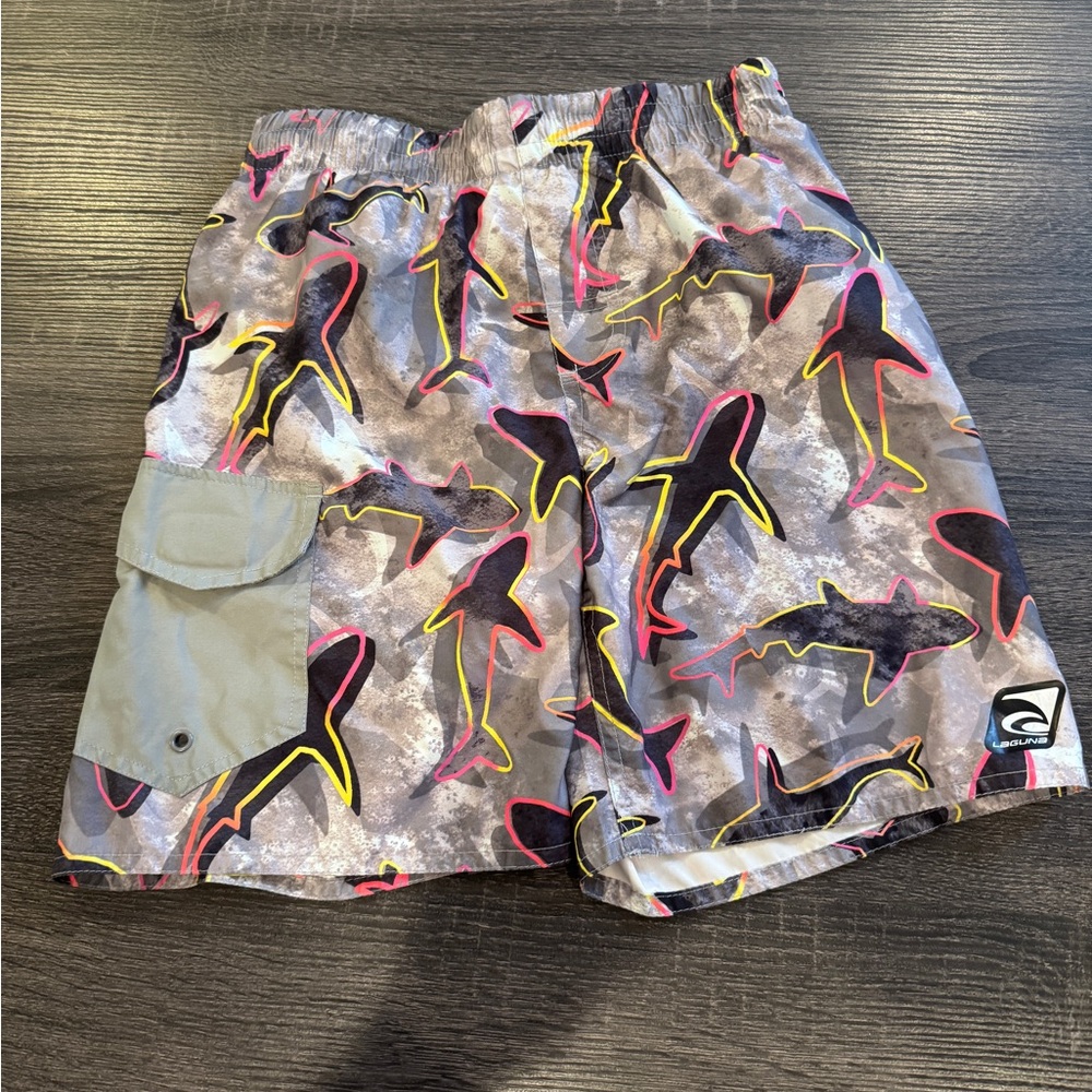 Laguna Boy’s Medium Shark Swim Trunks